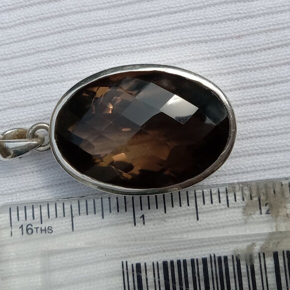 Huge Faceted Smoky Quartz Pendant - Picture 5 of 6